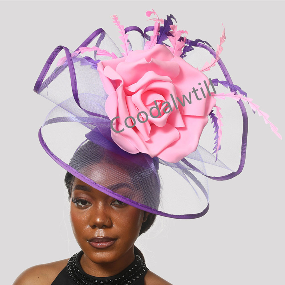 Women'S Fashion Kentucky Derby - Женская шляпа-Вуалетка с большими цветами, в