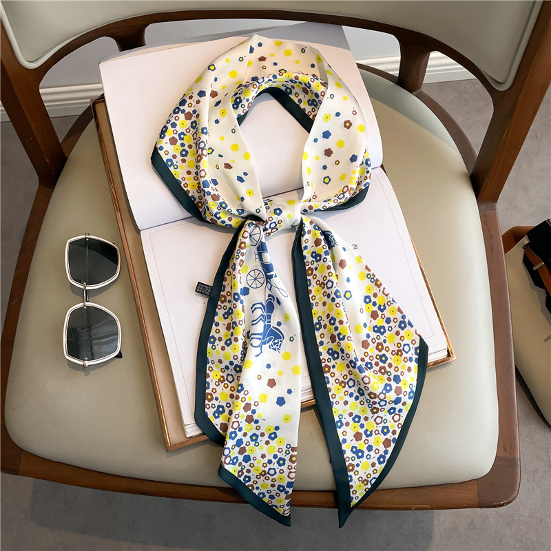 Women Fashion Necktie - Модный длинный шелковый шарф с принтом