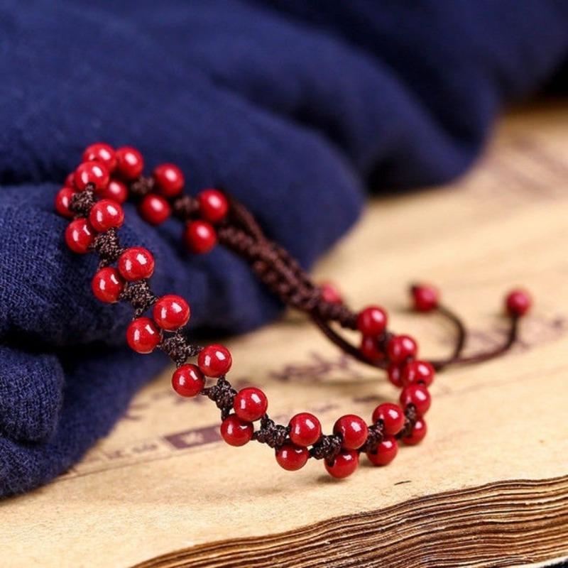 Women'S Fashion Jewellery - Браслет из натуральных красных бусин, 6