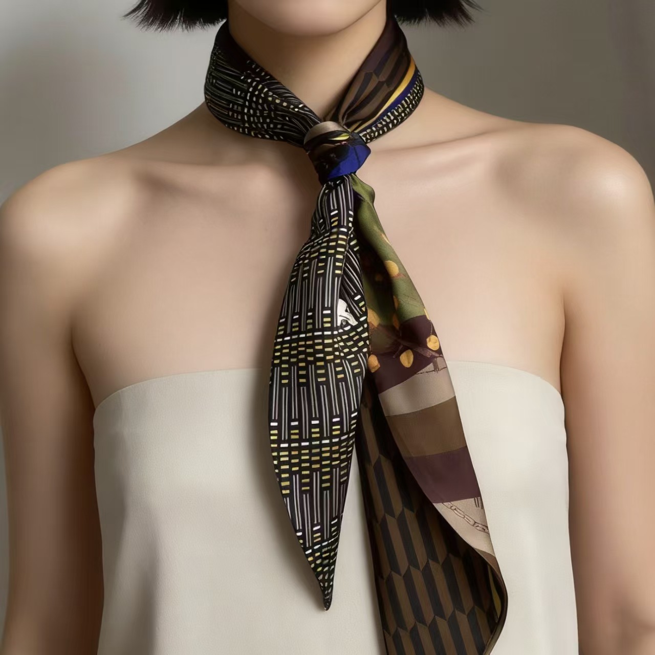 Роскошный шелковый шарф с прин – обзор и цена Women Fashion Necktie